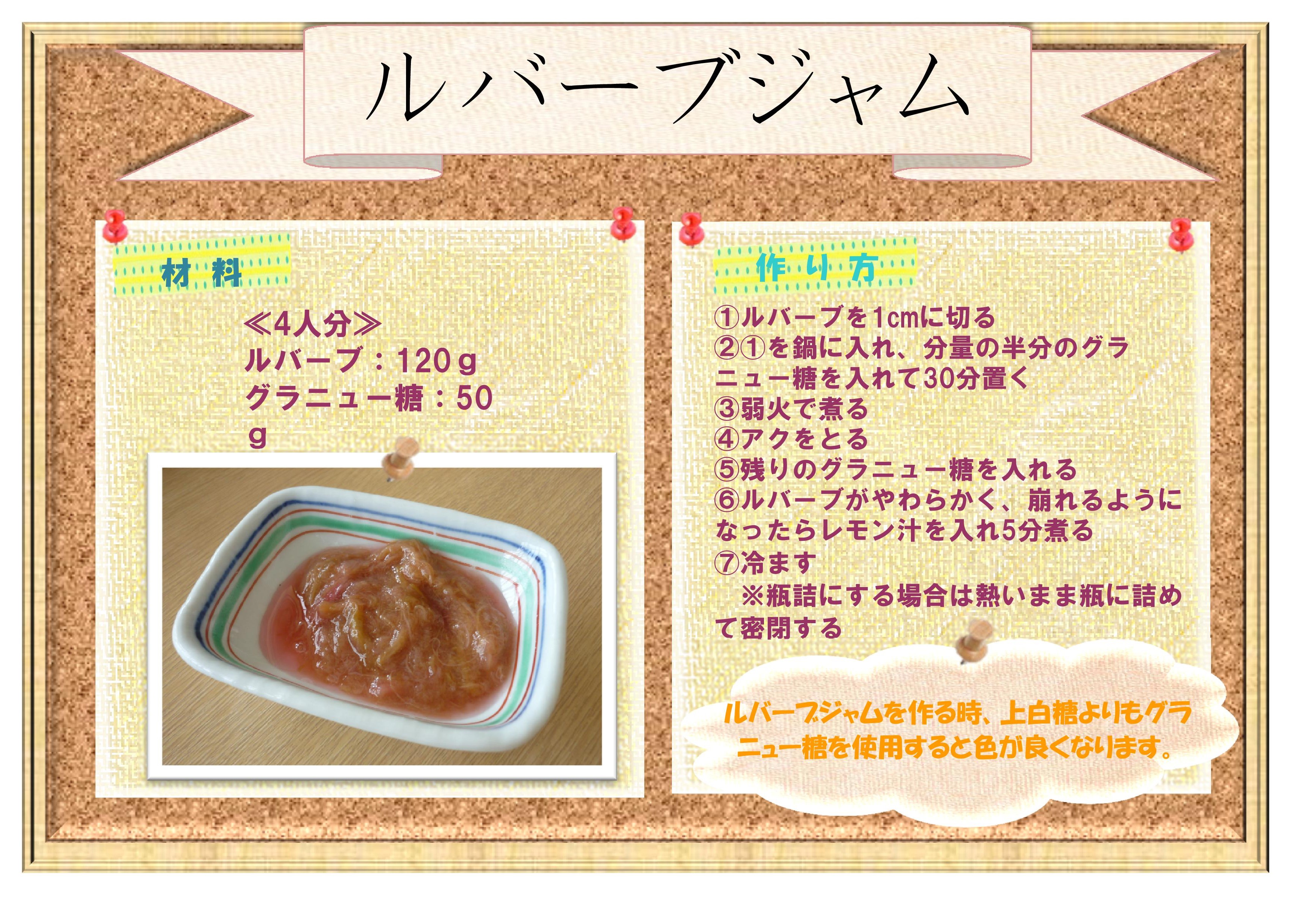 ルバーブチアジャムのレシピ